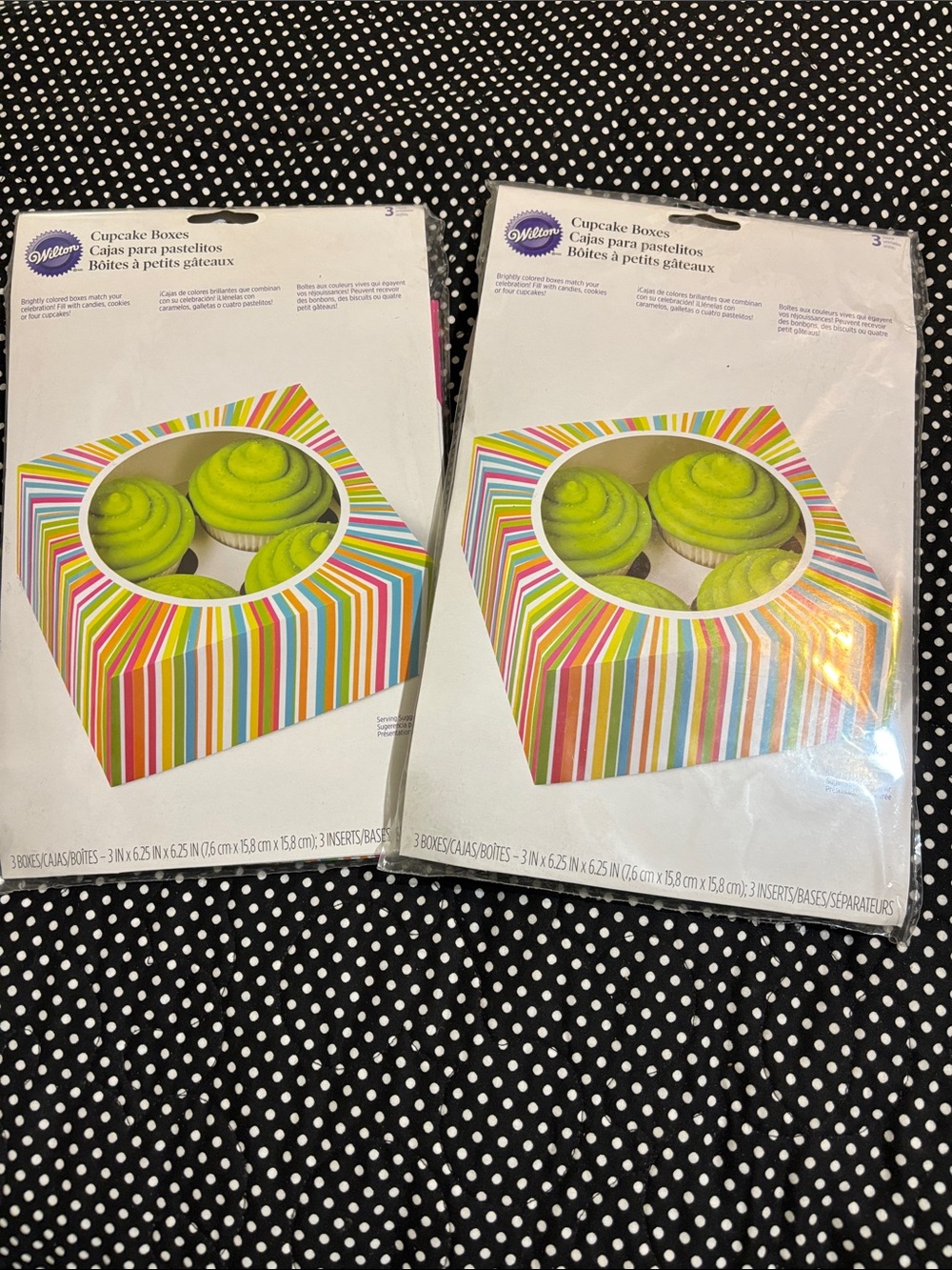 Wilton Bright Multicolor Striped Cupcake Boxes
